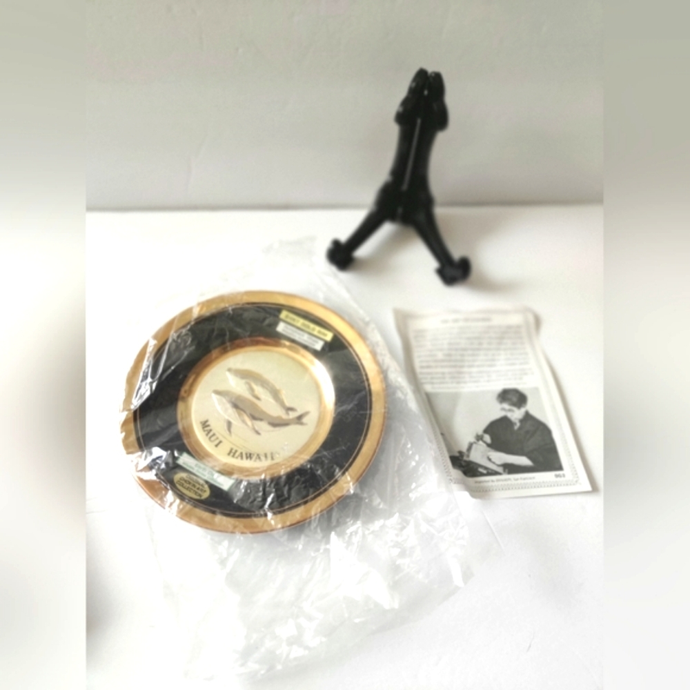 The Art of Chokin Maui Hawaii Humpback Whale 24KT Gold Rim Earth Day Wildlife
